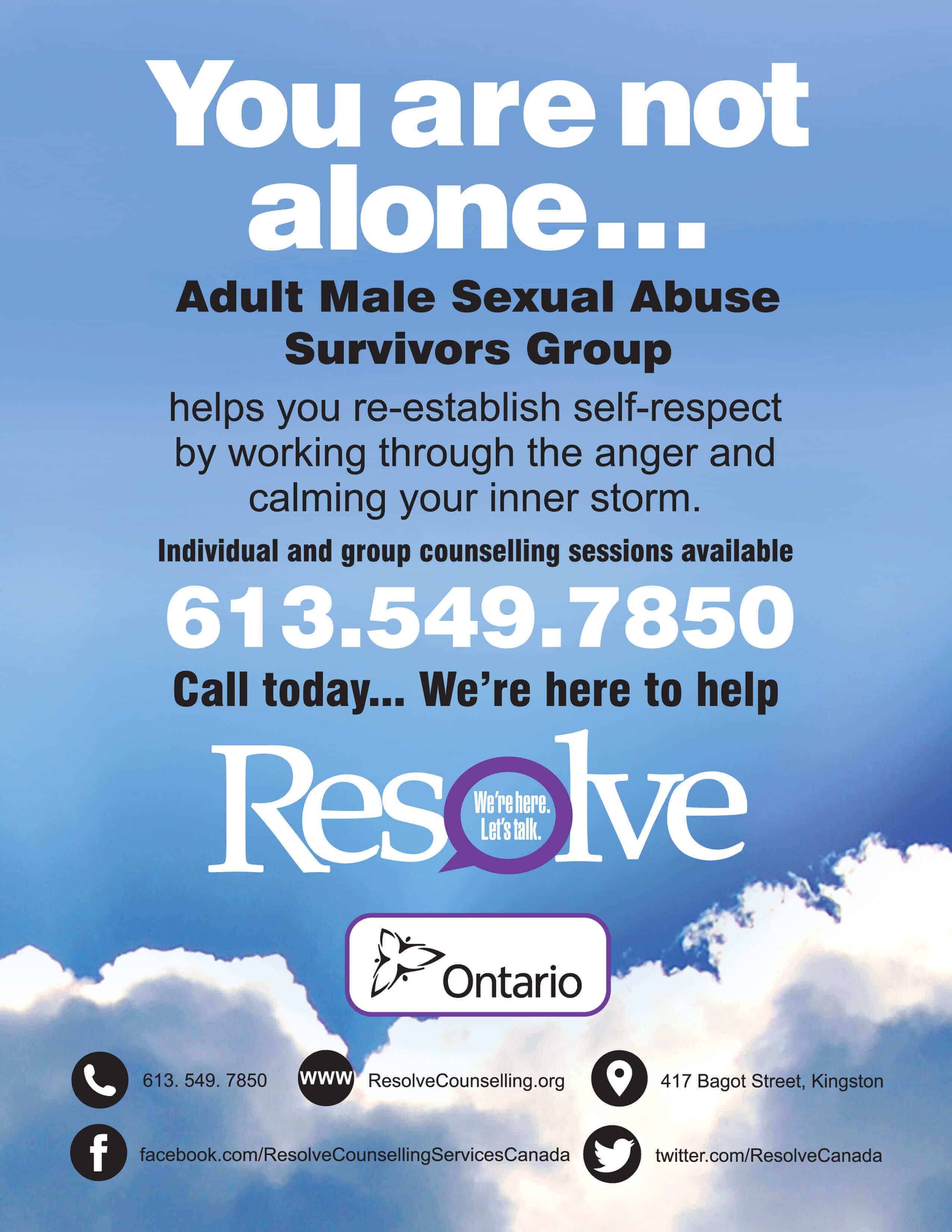 Resolve  Upcoming Adult Male Sexual Abuse Survivors Group