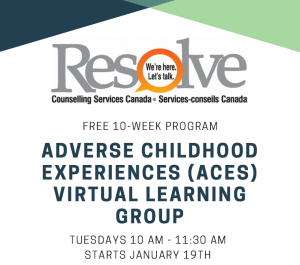 Adverse childhood experiences (aces) virtual learning group FREE 10-week program