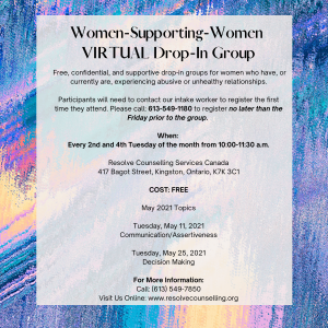 Women-Supporting-Women VIRTUAL Drop-In Group - May