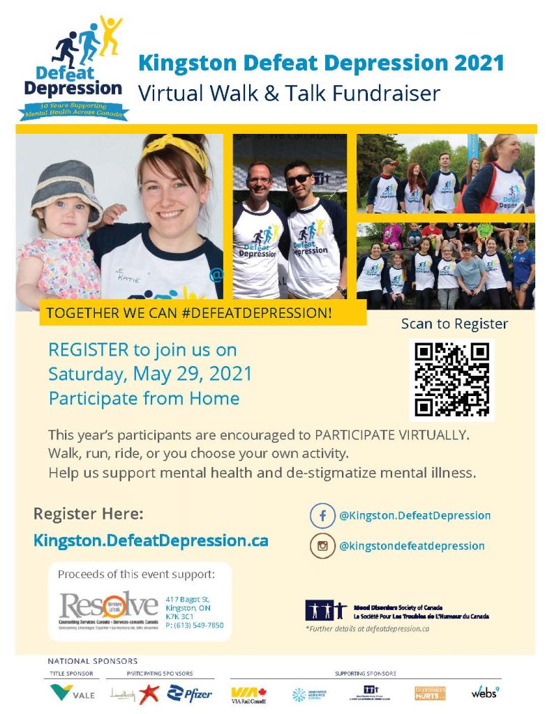 Annual Defeat Depression Campaign:  Kingston & Area Virtual Walk & Run